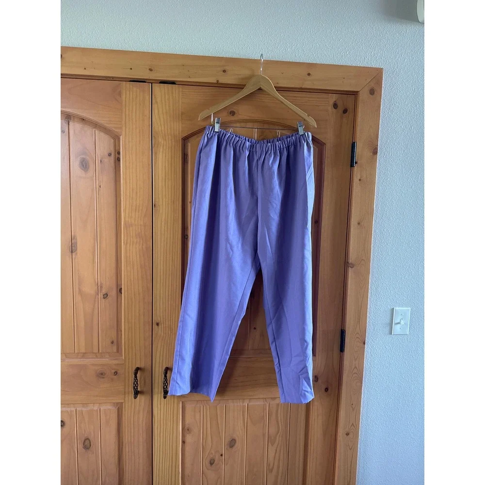Roamans‎ Plus Size 22W Petite Purple Ten-Button Shawl-Collar Pant Suit 2-Pc NWT